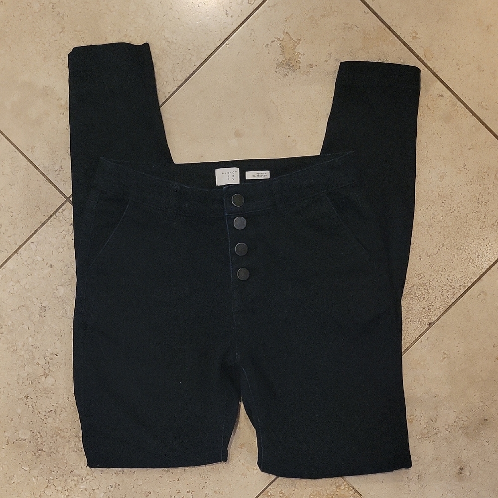 A New Day Black Button Fly Ankle Trousers